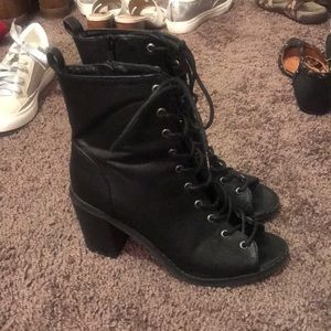 Black lace up heels